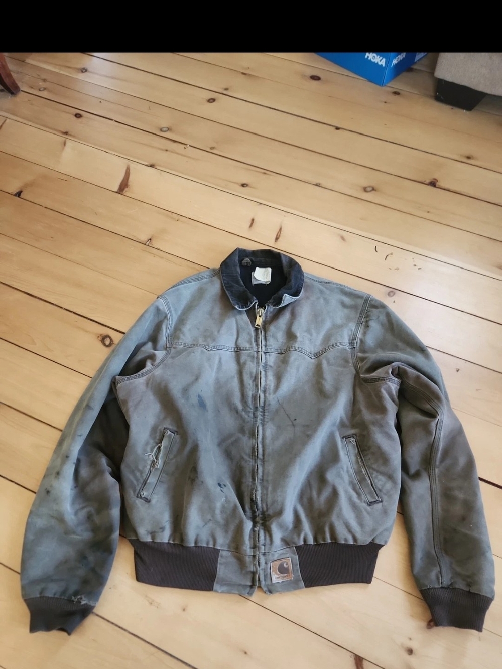 Vintage Santa Fe Carhartt Jacket XL TALL RARE Distressed Brown Faded Mens Zip Up